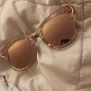 Rose Gold Clear Vintage Square Sunglasses